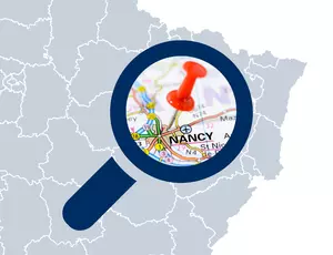 Carte de France zoom sur agence Nancy