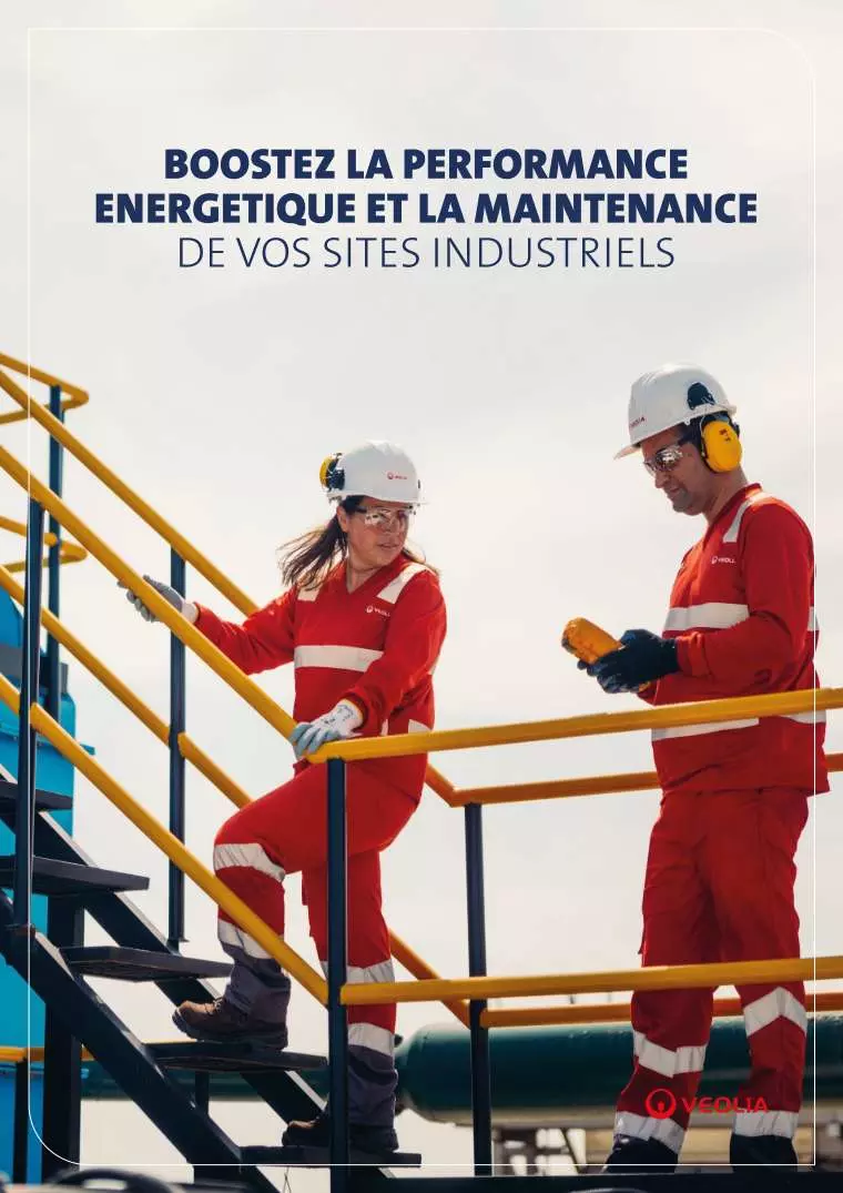 Couverture brochure avec 2 techniciens énergie et maintenance