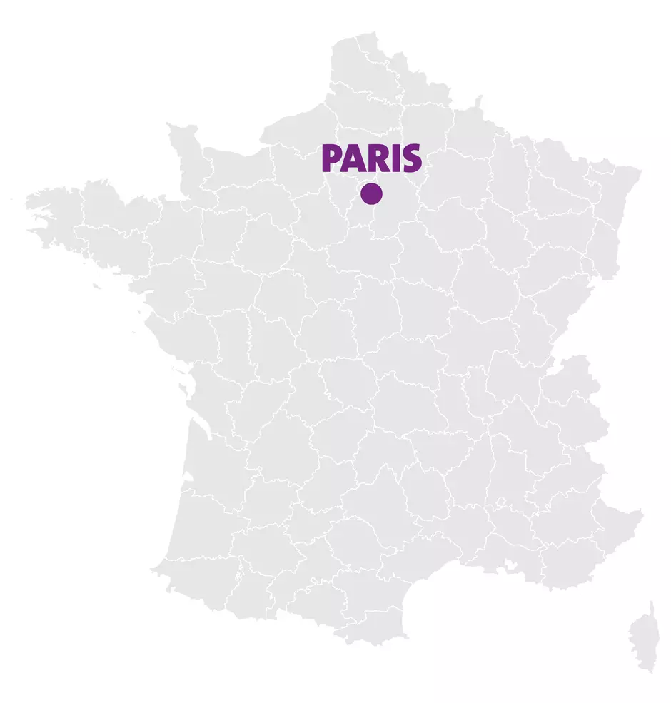 Carte de France épingle sur Paris