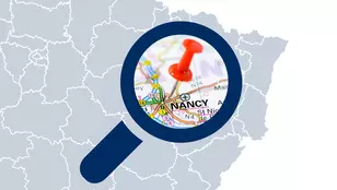 Carte de France zoom sur agence Nancy